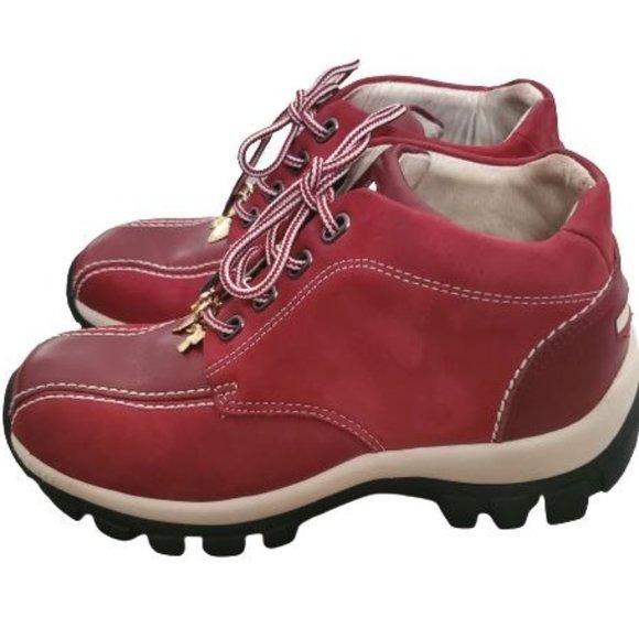 Perry Ellis America Women's Dimension Lea Nubuck Lace-Up Ankle Boots Cherry 8.5 - Picture 2 of 9